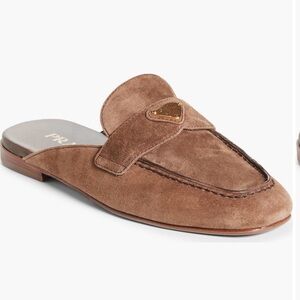 Prada Tan Suede Slip-On Mules